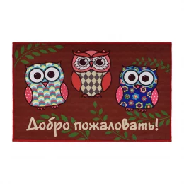 Коврик влаговпитывающий Velur 50*80 см Совы, VORTEX