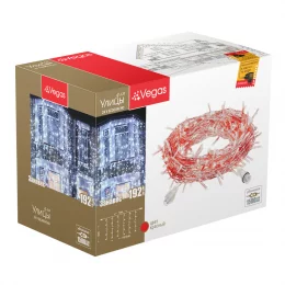 VEGAS 24V Электрогирлянда-конструктор Занавес 192 красных LED ламп, 6 нитей, прозрачный провод, 1*4 м