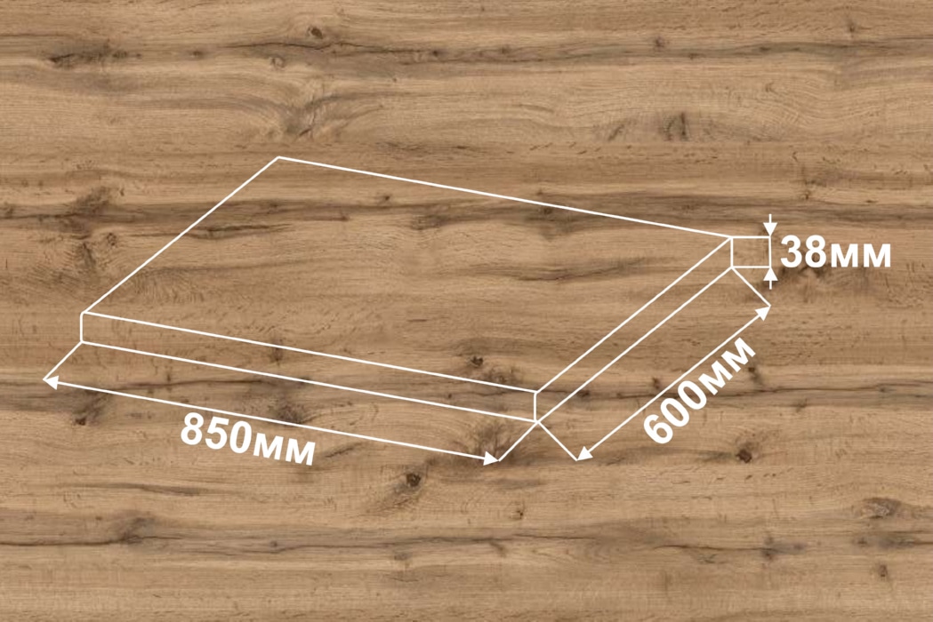Столешница SANVUT 850х600х38 мм