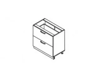 Стол Равенна Н80 2ящ (FE) с доводчиками полного выдвижения